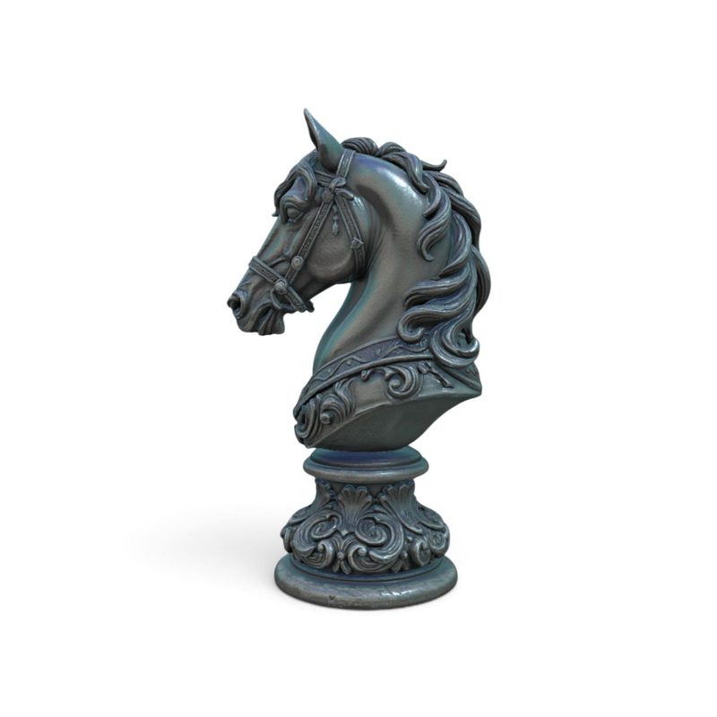 Ornate Horse Head 3D Printed Sculpture